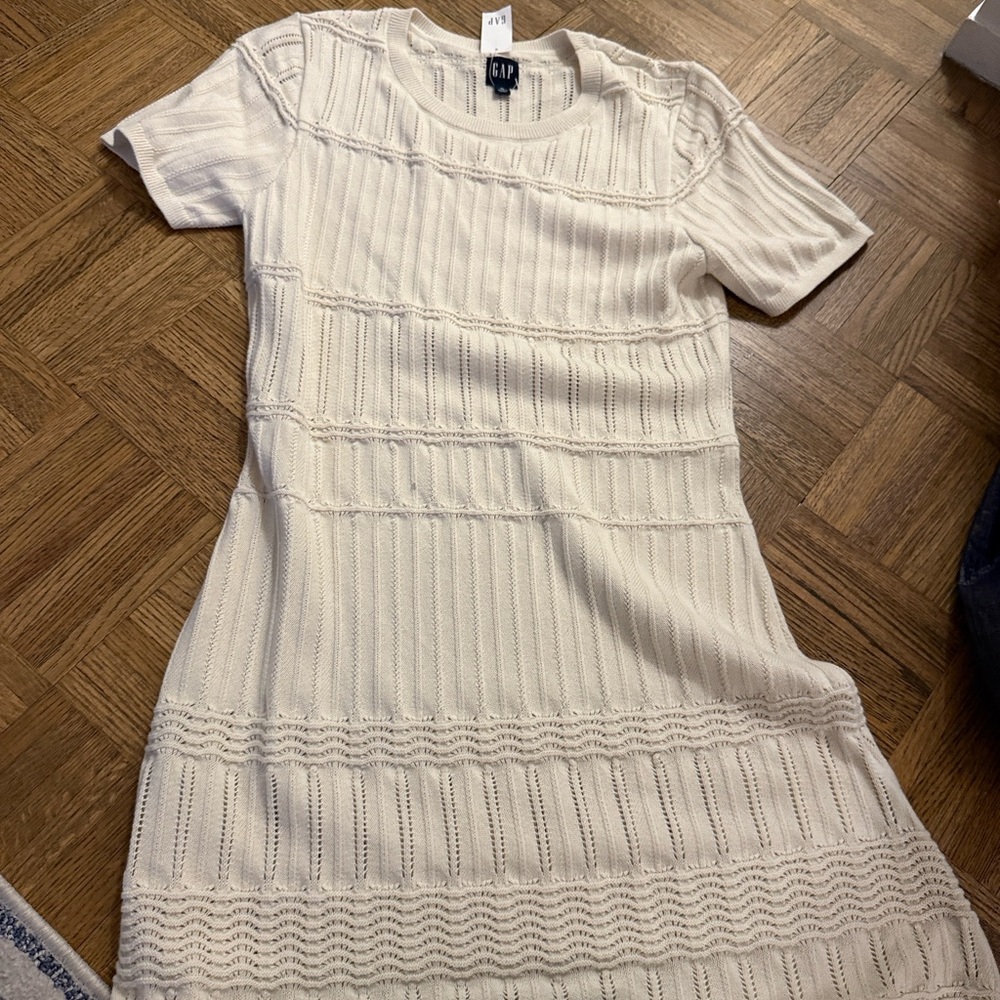 GAP Women's Ivory Textured Mini Dress